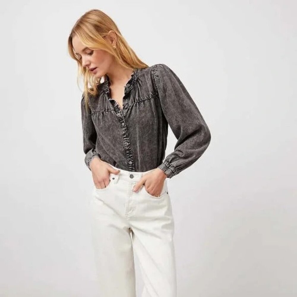 Camille Ruffle Neck Shirt - Picture 7 of 9